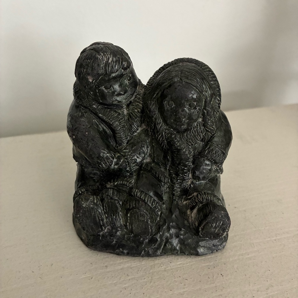 A wolf original Inuit soapstone sculpture. Made in Canada. Home decor